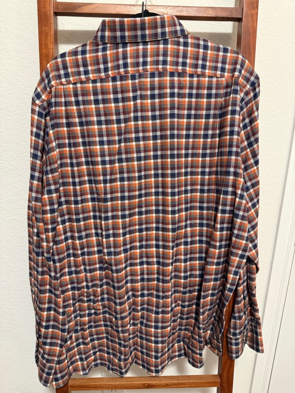 Hart Schaffner Marx Men’s Rust & Navy Plaid Button-Down Shirt Size XL - Picture 3 of 3